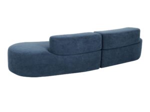 Miniaturka 3 - Sofa Zenith granatowa – widok tylnej strony i zaokrąglonego korpusu