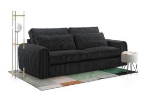 Miniaturka 5 - Sofa Zivona w grafitowym sztruksie z lampą i stolikiem