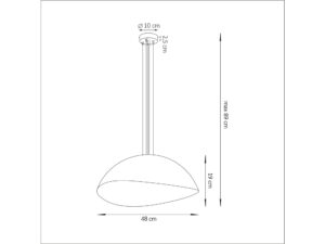 Miniaturka 14 - Lampa wisząca Solaris M biało-miedziana – schemat wymiarów
