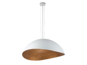 Miniaturka 4 - Lampa wisząca Solaris M biała z miedzianym wnętrzem kopuły