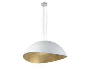 Miniaturka 3 - Lampa wisząca Solaris M biała ze złotym wnętrzem