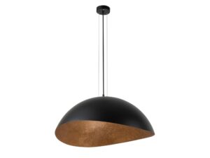 Miniaturka 2 - Lampa wisząca Solaris M czarna z miedzianym wnętrzem klosza