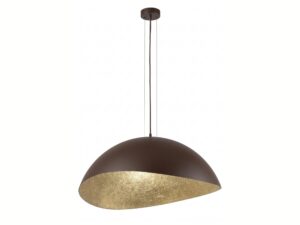 Miniaturka 13 - Lampa wisząca Solaris M czekoladowy brąz ze złotym wnętrzem klosza