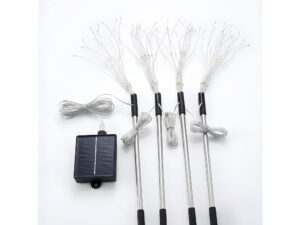 Miniaturka 7 - Cztery lampki solarne RGB w aranżacji wieczornego ogrodu