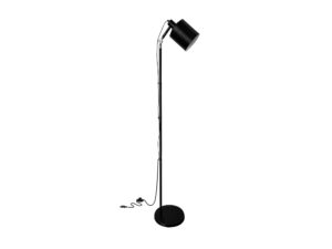 Miniaturka 2 - Czarna lampa podłogowa Solasa ze stalową podstawą i stalowym kloszem E27