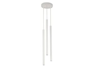 Miniaturka 15 - Lampa wisząca Sopel 3 koło biała z trzema stalowymi tubami