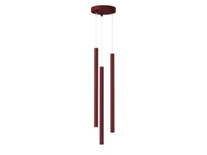 Miniaturka 1 - Lampa wisząca Sopel 3 koło bordowa z trzema smukłymi kloszami