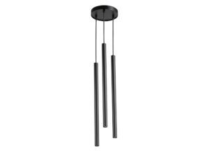 Miniaturka 4 - Lampa wisząca Sopel 3 koło czarna 3-punktowa z cylindrycznymi kloszami