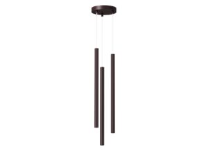 Miniaturka 9 - Sopel 3 koło lampa wisząca czekoladowy brąz, trzy rurkowe klosze