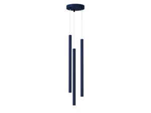 Miniaturka 5 - Lampa wisząca Sopel 3 koło granatowa z trzema metalowymi tubami