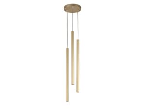 Miniaturka 8 - Lampa wisząca Sopel 3 koło złota z cylindrycznymi kloszami