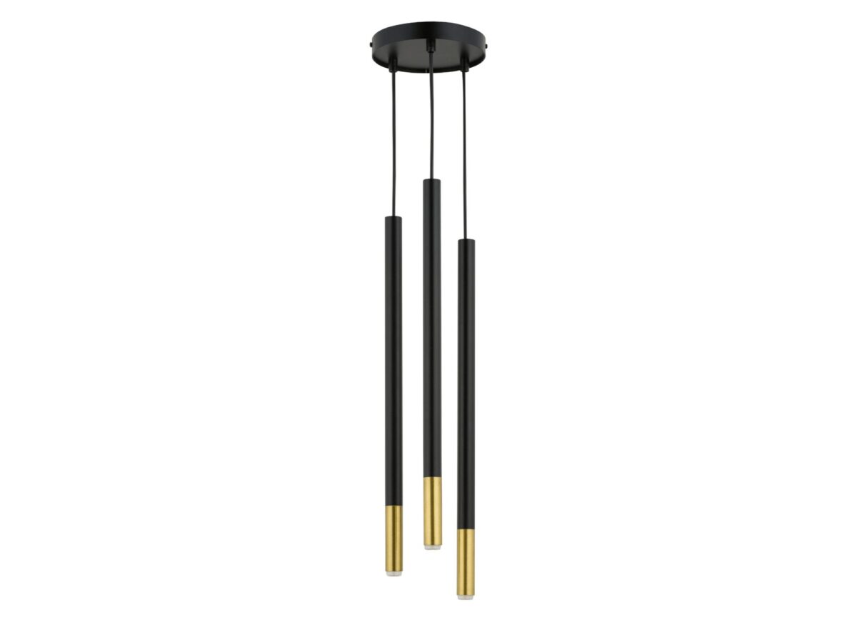 Lampa wisząca Sopel Due 3 3-punktowa czarno-złota lub biało-złota