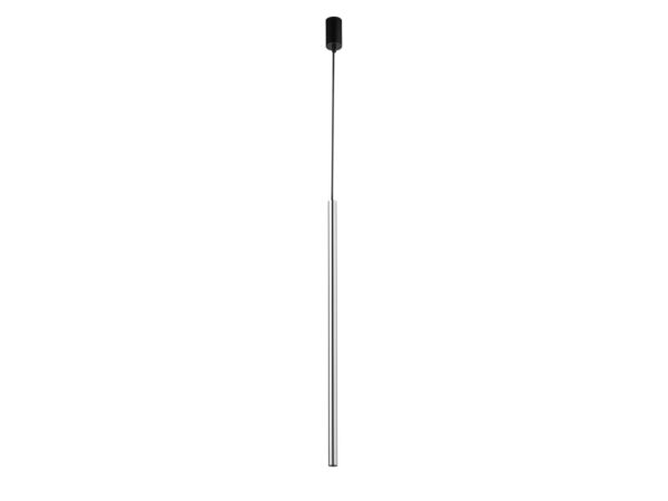 Lampa wisząca Sopel Lux 1 długi czarno-srebrna – pełny widok smukłego klosza