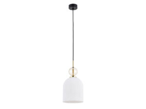 Miniaturka 2 - Lampa wisząca Sophia Big koniakowo-biała o wysokości 160 cm na białym tle