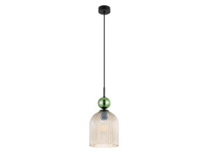 Miniaturka 3 - Lampa wisząca Sophia Big w zielono-koniakowym wykończeniu, wysokość 160 cm