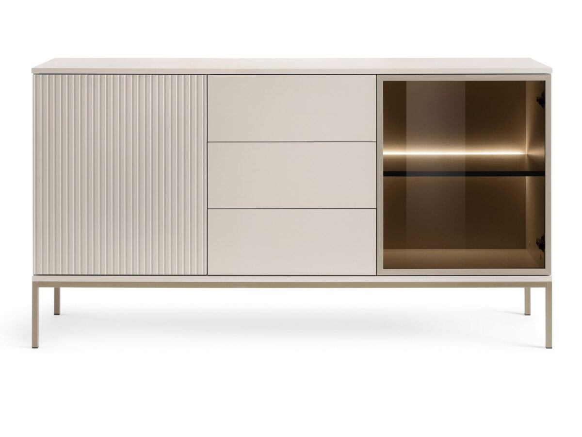 Komoda z 3 szufladami i LED Spokój kaszmir 154 cm