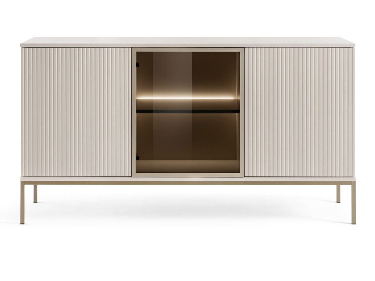 Komoda z 3 drzwiami i LED Spokój kaszmir 154 cm
