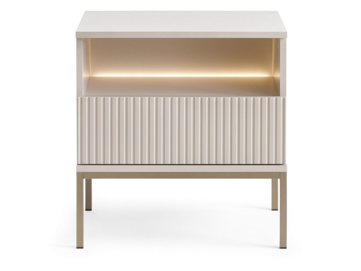 Szafka nocna z szufladą i LED Spokój kaszmir 54 cm
