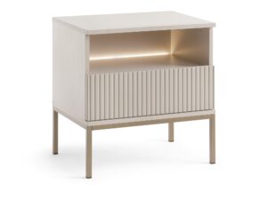 Miniaturka 2 - Szafka nocna Spokój S54 kaszmir – ujęcie ukośne z LED