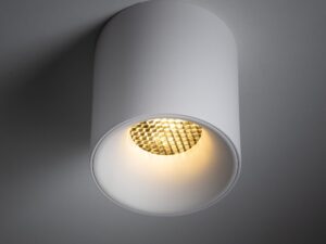 Miniaturka 1 - Biały spot Blaze LED 12 W CCT w aranżacji, ciepłe światło