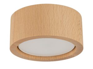 Miniaturka 2 - Spot sufitowy Eve bukowy z oprawką GX53 na białym tle