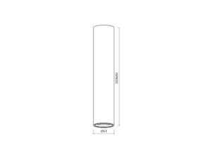 Miniaturka 5 - Spot sufitowy GU10 30 cm długości 6,3 cm średnicy – rysunek wymiarów