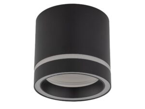 Miniaturka 4 - Czarny spot Jet GX53 z dołączoną żarówką LED na białym tle