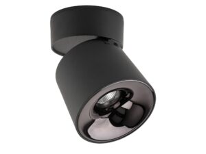 Miniaturka 4 - Czarny spot sufitowy Kyoto CCT LED 18 W z cylindryczną oprawą na białym tle