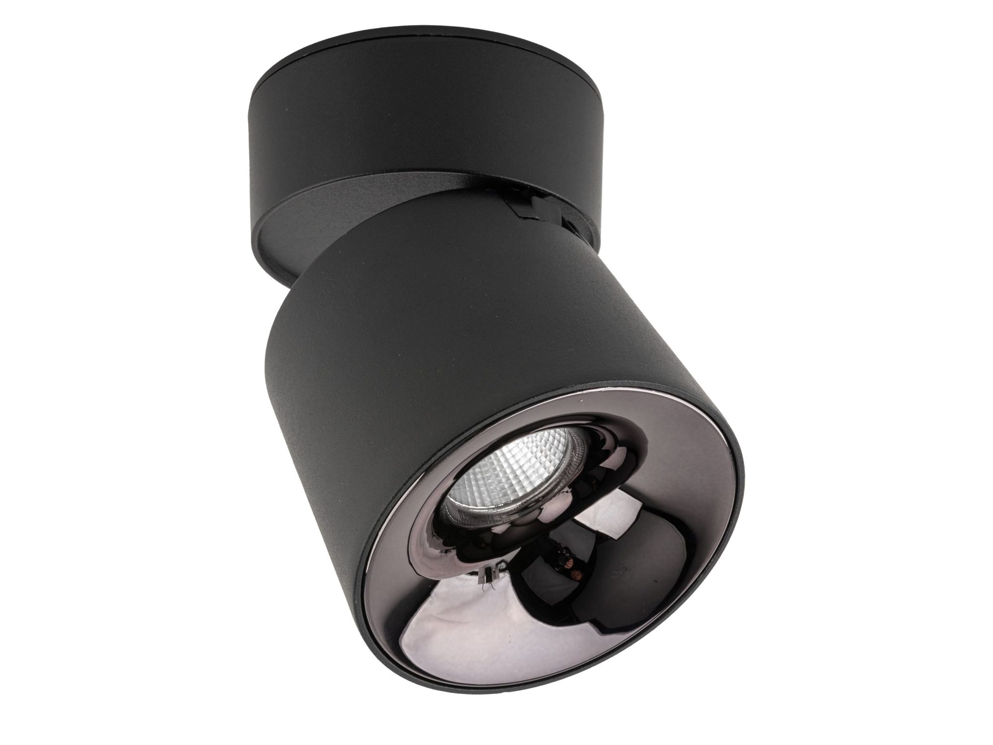 Czarny spot sufitowy Kyoto LED CCT 12 W na jasnym tle