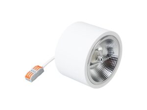 Miniaturka 5 - Biały spot sufitowy GU10 AR111, detal aluminiowej oprawy