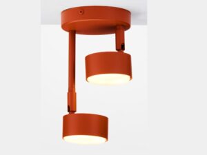 Miniaturka 10 - Spot Nemo 2 ceglany – dodatkowy widok metalowej oprawy z dwoma kloszami