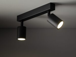 Miniaturka 1 - Czarny spot sufitowy Nex z dwoma reflektorami GU10 w aranżacji