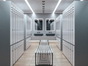 Miniaturka 1 - Czarne reflektory wpuszczane Opti GU10 IP65 w aranżacji sufitu