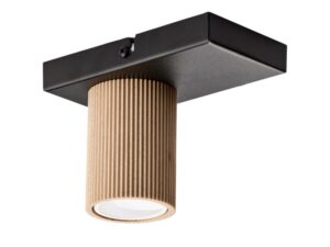 Miniaturka 3 - Spot Optic Wood S1 czarny, zbliżenie na ryflowany detal drewna bukowego
