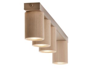 Miniaturka 6 - Spot Optic Wood S4 ciepły beż z bukowymi kloszami, dodatkowe ujęcie na białym tle