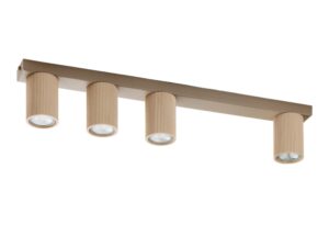 Miniaturka 2 - Spot Optic Wood S4 beżowy z drewnem naturalnym, drugi widok oprawy