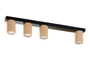 Miniaturka 3 - Spot Optic Wood S4 czarny z drewnem bukowym, drugi widok całej oprawy