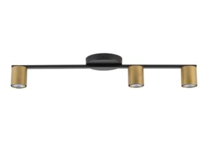 Miniaturka 2 - Lampa sufitowa Sky 3 czarno-złota z trzema kloszami na białym tle