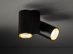 Miniaturka 1 - Dwupunktowy czarny spot sufitowy Amis Downlight w aranżacji wnętrza