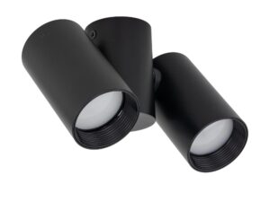 Miniaturka 4 - Czarny dwupunktowy spot sufitowy Amis Downlight z dwoma regulowanymi reflektorami GU10