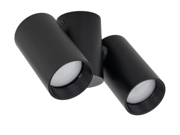 Czarny dwupunktowy spot sufitowy Amis Downlight z dwoma regulowanymi reflektorami GU10