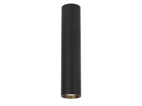 Spot sufitowy GU10 30 cm czarny cylindryczny na białym tle