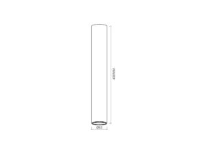 Miniaturka 6 - Rysunek techniczny oprawy GU10 o wysokości 400 mm i średnicy 63 mm