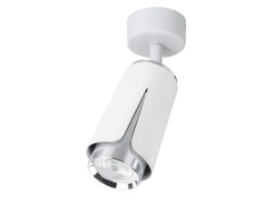 Miniaturka 1 - Regulowany spot sufitowy GU10 biały z chromowanym detalem