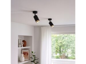Miniaturka 6 - Czarne cylindryczne spoty GU10 w salonie