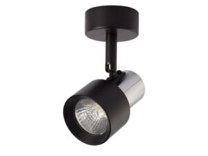 Miniaturka 1 - Spot sufitowy GU10 regulowany czarny z chromem na białym tle