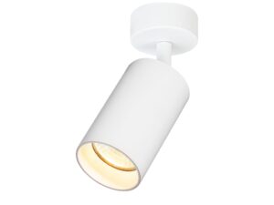 Miniaturka 1 - Biała oprawa natynkowa GU10 z aluminiową obudową, widok boczny