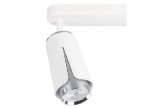 Miniaturka 3 - Spot sufitowy Oraleta detal białego reflektora z chromem