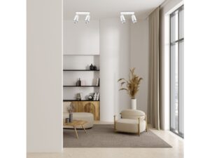 Miniaturka 7 - Spot sufitowy Oraleta biało-chromowany w jasnym wnętrzu