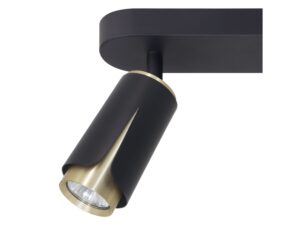 Miniaturka 2 - Spot sufitowy Oraleta detal czarno-złotego reflektora GU10